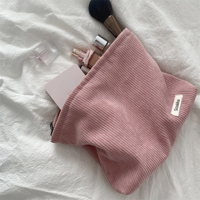 Corduroy Travel Cosmetic Bag